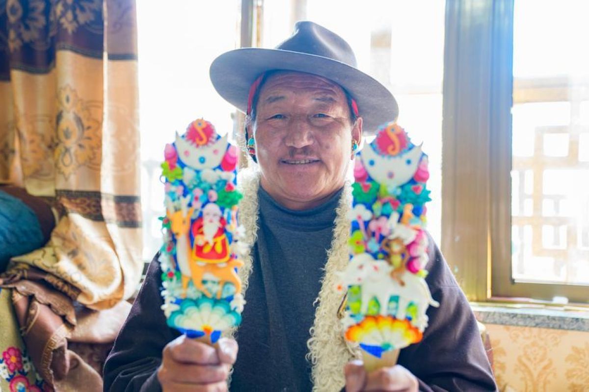 Patung mentega kian populer jelang tahun baru Tibet di Lhasa, China