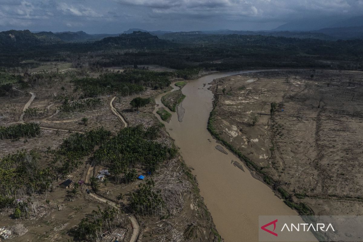 Warga terdampak banjir bangun rumah ibadah dari kayu gelondongan