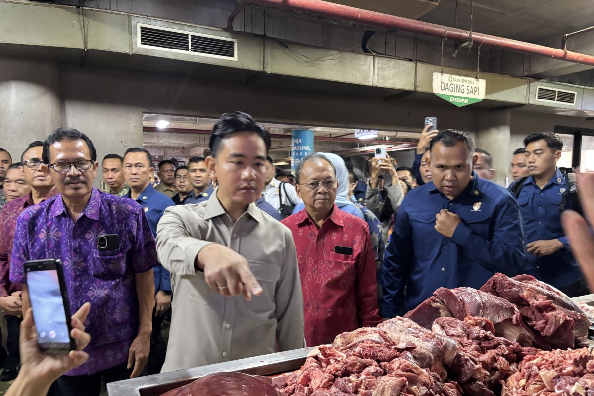 Wapres cek pemberian subsidi bahan pokok di Pasar Badung Denpasar Bali