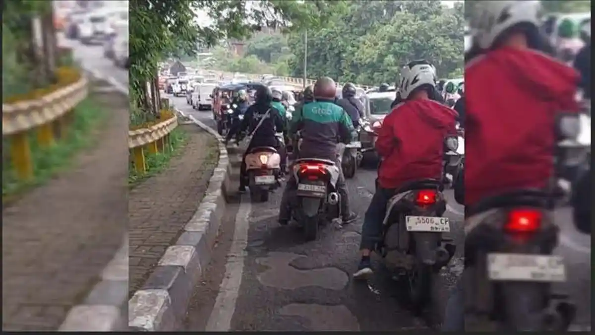 POV Terjebak Antrean Panjang Gara-gara Jalan Rusak di Kota Bogor, Arus Sempat Tak Bergerak